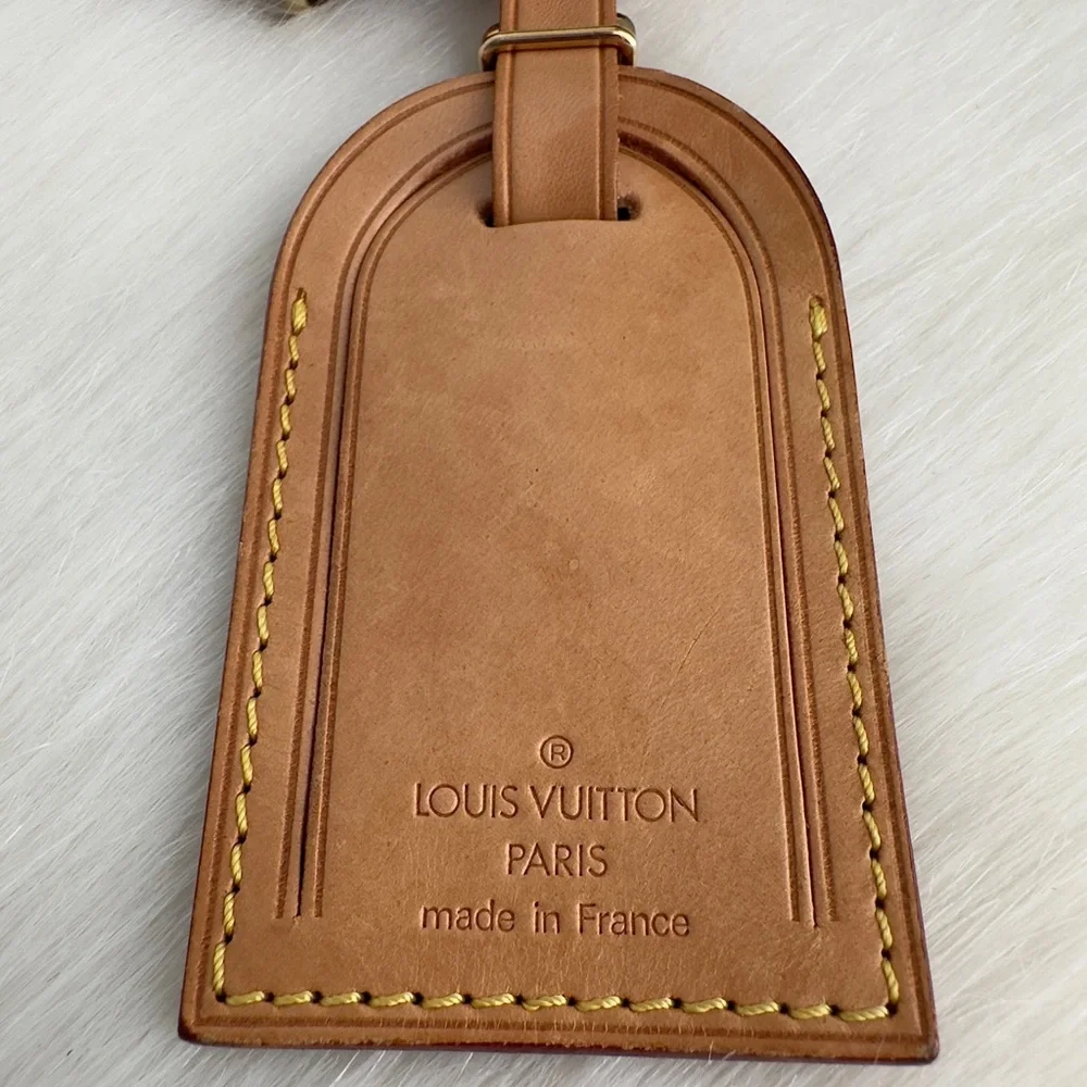✨Authentic LOUIS VUITTON Vachetta Leather Luggage Tag With Looping Strap Holder - Picture 3 of 16